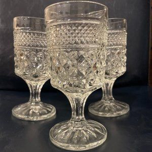 Vintage Wexford Diamond Design Goblets(3)
